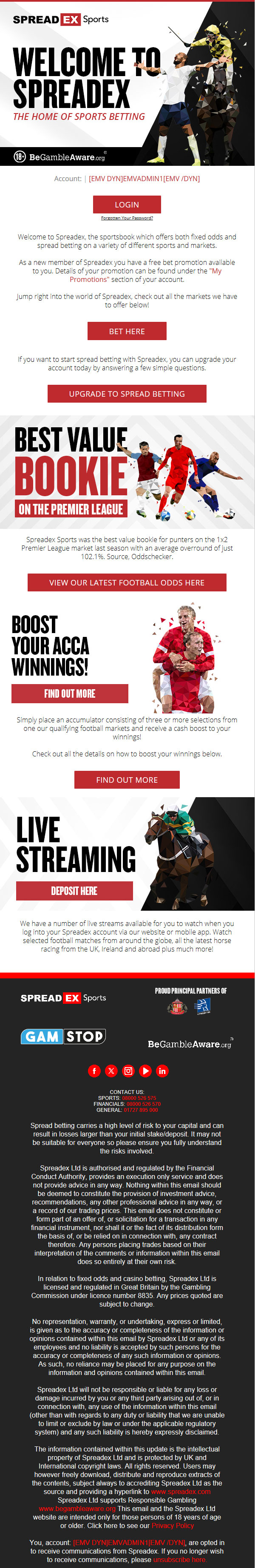 Sports Welcome Email